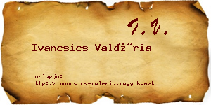Ivancsics Valéria névjegykártya